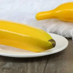 6pcs Artificial Lifelike Simulation Yellow Bananas Fake Fruit, 7.5X 1.25 Inches