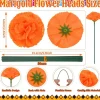 60 Pcs Artificial Marigold Flowers with Stems (Orange)