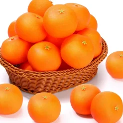24PCS Artificial Oranges for Decoration, Realistic Faux Orange Fruits, 3-Inch Lifelike Foam Citrus Display for Fruit Bowls, Table Centerpieces, Home Kitchen Decor, Wedding Party & Photography Props