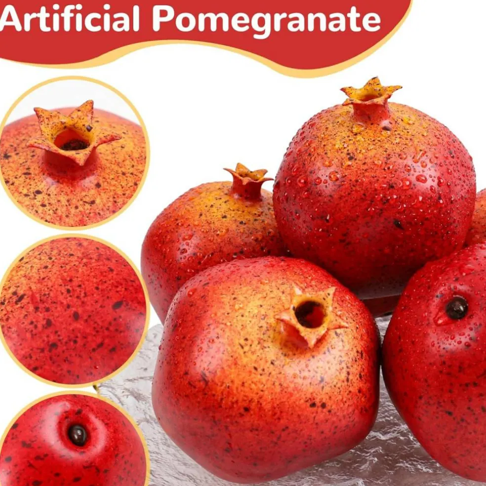 6pcs Artificial Pomegranate Fruit Decoration