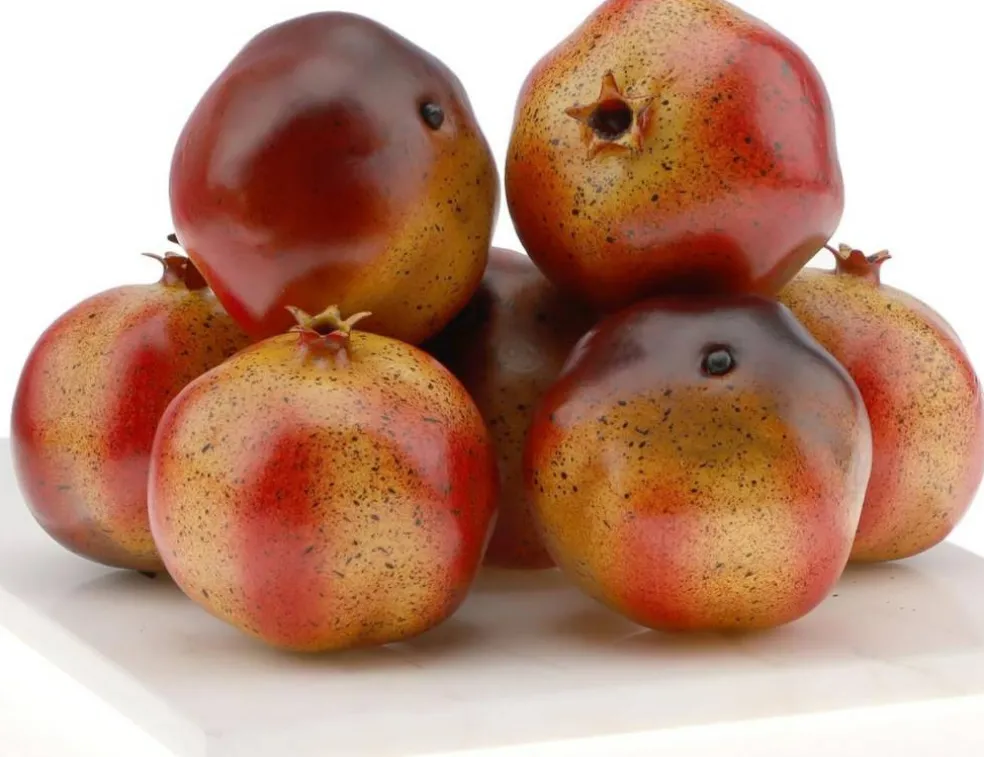 6 PCS Artificial Pomegranates Fake Realistic Simulation Fruits