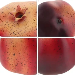 6 PCS Artificial Pomegranates Fake Realistic Simulation Fruits