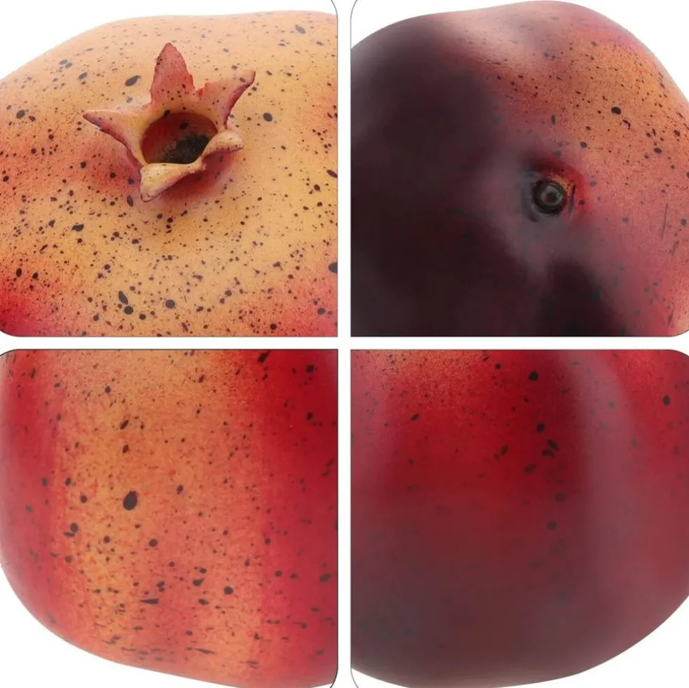 6 PCS Artificial Pomegranates Fake Realistic Simulation Fruits
