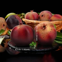 6 PCS Artificial Pomegranates Fake Realistic Simulation Fruits