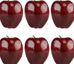 6pcs Artificial Red Apples