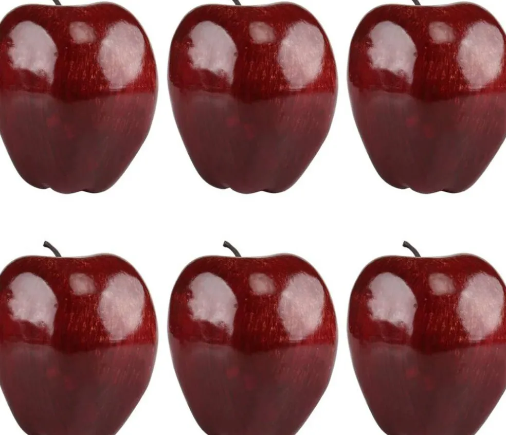 6pcs Artificial Red Apples