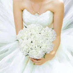5 Pcs Artificial Silk Hydrangea Flowers 18'' White Bouquet