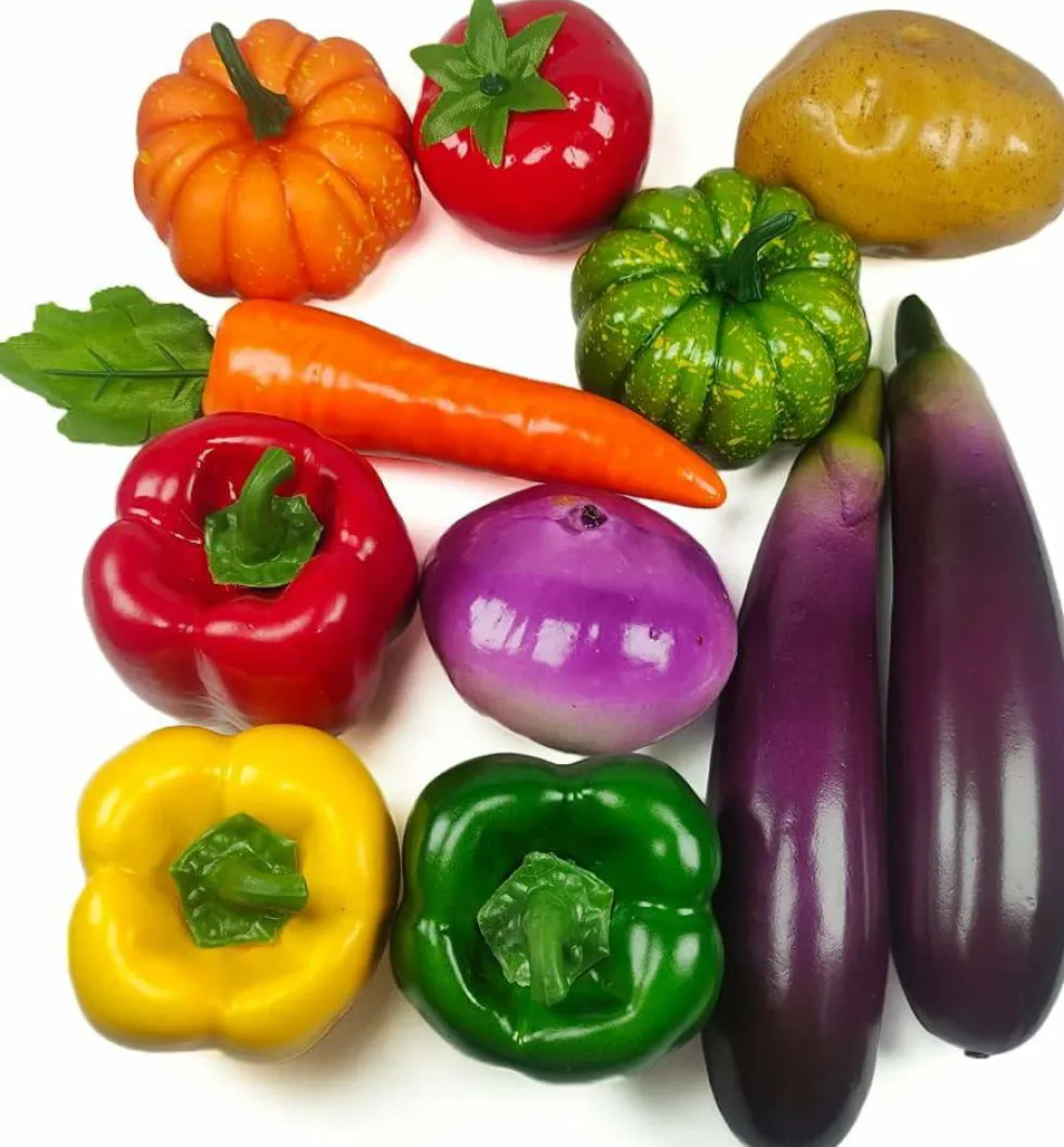 11 Pcs Artificial Vegetables, Faux Fake Mixed Vegetables Decoration