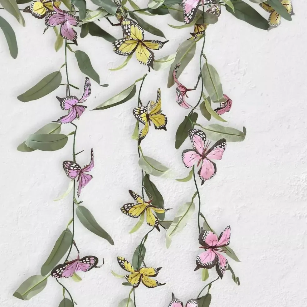 3 pcs Assorted Faux Butterfly Flowers Garlands Willow Greenery Leaves Party