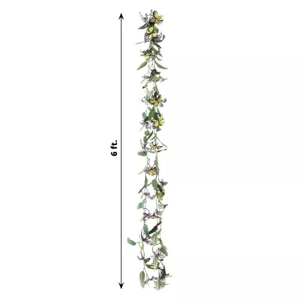 3 pcs Assorted Faux Butterfly Flowers Garlands Willow Greenery Leaves Party