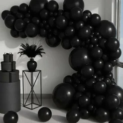 146PCS Balloon Garland Arch Kit, Black Latex Party Balloons Set for Baby Shower, Birthday, Gender Reveal & Wedding Decorations DIY Balloon Arch Kit with Strip & Glue Dots