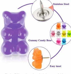 25 pcs bear push pins colorful thumbtacks for cork boards and bulletin boards