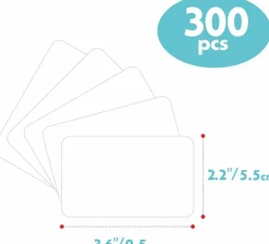 300 Pcs Blank Name Tag Labels Writable White Name Badge Stickers Permanent Adhesive Name Labels for School Office Home Meetings Events and Classroom Organization