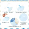 140PCS Blue Beach Balloon Arch Kit – Ocean Theme Balloon Garland in Dusty Blue, Light Blue, Sand & Pearl White for Sea, Pool, Baby Shower, Birthday & Under the Sea Party Decorations