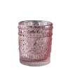 6 pcs Blush Mercury Glass Votive Candle Holders Primrose Design