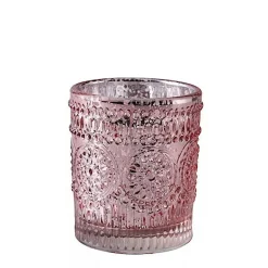 6 pcs Blush Mercury Glass Votive Candle Holders Primrose Design