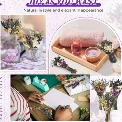 12 Pcs Boho Dried Flower Bouquet, Handmade Mini Dry Floral Arrangements for Wedding Decor, Vase Crafts, DIY Projects, Photo Props & Gifts