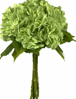5 PCS Bottle Green Real Touch Artificial Hydrangea Flowers 21 Inch 3D Latex Faux Hydrangea Stems for Wedding Centerpieces DIY Bouquets Home Decor