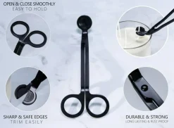 10PCS Candle Wick Trimmer Cutter, 7 Inch Bulk Wick Candle Accessories - Black