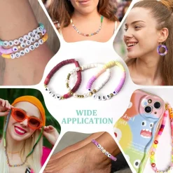 15000PCS Clay Beads 96 Colors Friendship Bracelet Making Kit 4 Boxes Polymer Clay Beads Disc Clay Beads with Charms for Jewelry Making,Crafts Gifts