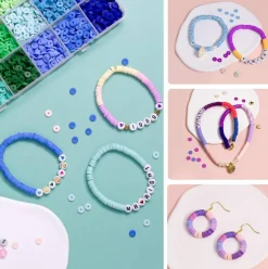 15000PCS Clay Beads 96 Colors Friendship Bracelet Making Kit 4 Boxes Polymer Clay Beads Disc Clay Beads with Charms for Jewelry Making,Crafts Gifts