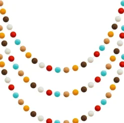 2 PCS Colorful Holiday Felt Ball Garland