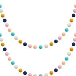 2 PCS Colorful Holiday Felt Ball Garland