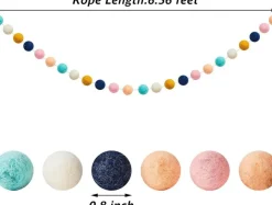 2 PCS Colorful Holiday Felt Ball Garland