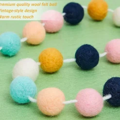 2 PCS Colorful Holiday Felt Ball Garland