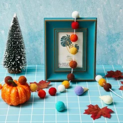 2 PCS Colorful Holiday Felt Ball Garland
