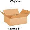 25 pcs Corrugated Boxes for Shipping Apparel Books Electronics Heavy Duty Storage Solution 12 x 9 x 4 inch