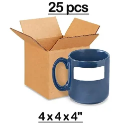 25 pcs Corrugated Kraft Shipping Boxes for Packaging Durable 4 x 4 x 4 Inch