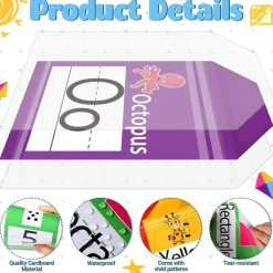 57PCS Crayon Alphabet & Number Bulletin Board Set – Letters, Numbers 0–10, Shapes & Colors Classroom Wall Educational Cutouts for Preschool & Kindergarten