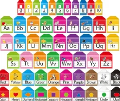 57PCS Crayon Alphabet & Number Bulletin Board Set – Letters, Numbers 0–10, Shapes & Colors Classroom Wall Educational Cutouts for Preschool & Kindergarten