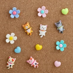 72 pcs cute cat push pins decorative thumbtacks assorted colors for cork boards, walls, and office use