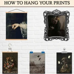 12PCS Dark Academia Wall Art Prints, Gothic Vintage Posters, Victorian Dark Moody Decor Pictures, Unframed Aesthetic Artwork for Bedroom Home Halloween Decor