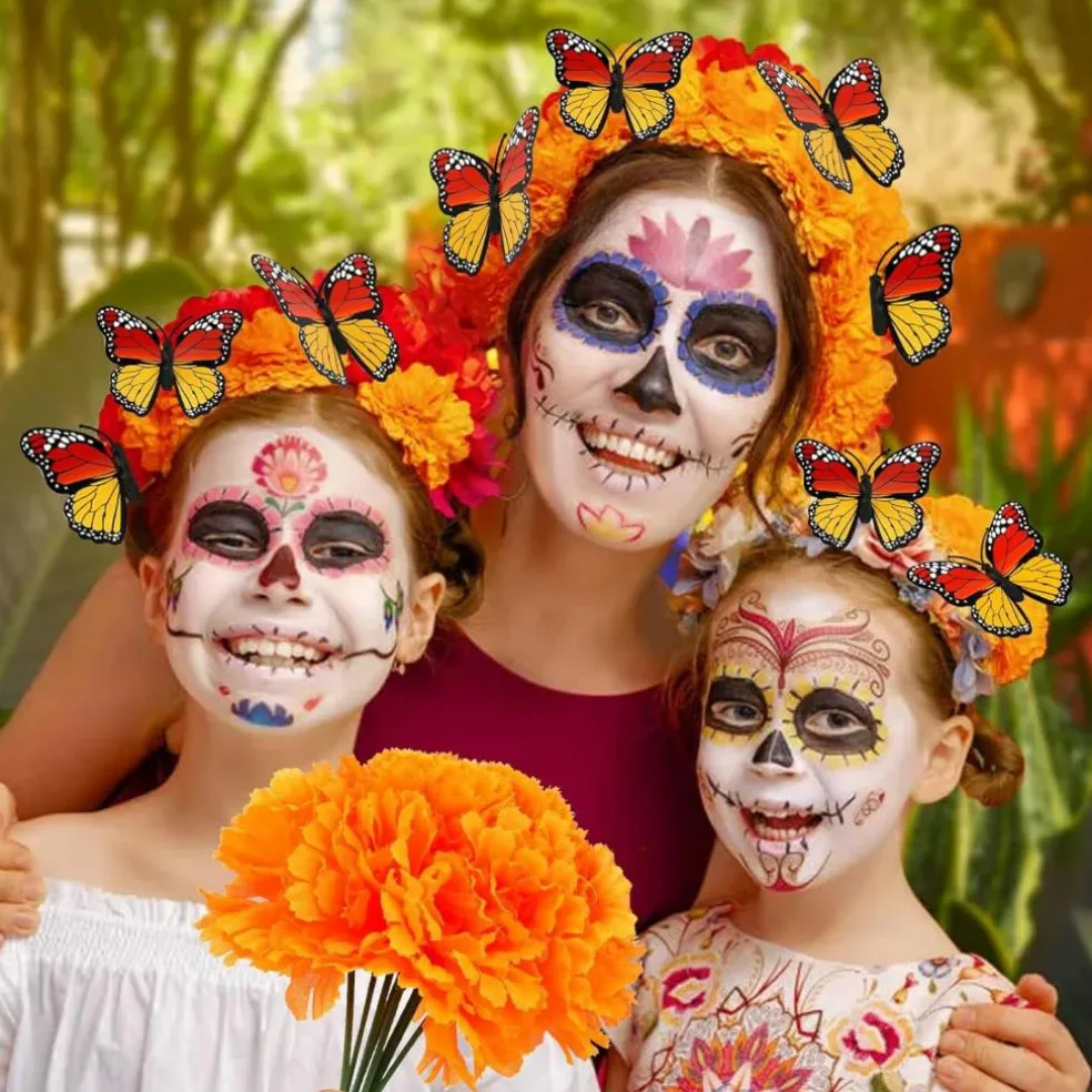 50pcs Day of The Dead Decorations(0.1"D x 0.2"W x 0.3"H)