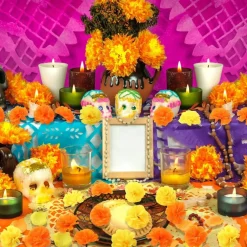 3100 PCS Day of the Dead Marigold Flowers & Rose Petals Set, Orange Yellow Artificial Silk Marigold Heads for DIY Garland Wreath Craft, Diwali Halloween Party Altar Decorations