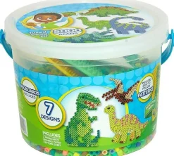 5004pcs Dinosaur Perler Bead Craft Kit, Fuse Beads Bucket Activity Set with Pegboards, Pattern Sheets & Ironing Paper for Kids DIY Art Projects Ages 6+
