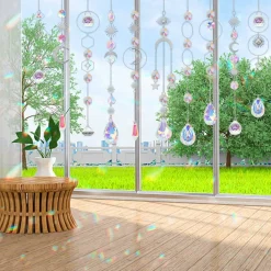 200 Pcs DIY Suncatcher Making Kits for Adults Crystal Sun Catchers Crafts with Hooks Chains Pendants Rainbow Maker for Window Hanging Prism Indoor Outdoor Garden Xmas Wedding Party Decor