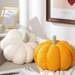 2 Pcs 3D Pumpkin Plush Pillows – 11x9.5” Fall Throw Cushions