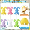 12 Pcs Easter Bunny Decorations Felt Bunny Hanging Ornaments Rabbit Spring Handmade Rabbit Decorations for Easter Tree Party Holiday Decor(Calssic)