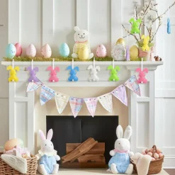 12 Pcs Easter Bunny Decorations Felt Bunny Hanging Ornaments Rabbit Spring Handmade Rabbit Decorations for Easter Tree Party Holiday Decor(Calssic)