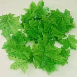 74pcs Edible Green leaves Cupcake Toppers Wafer Flowers Rice Paper Maple