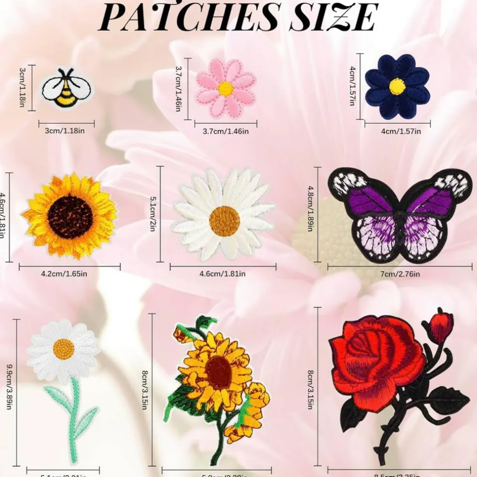 72 Pcs Embroidered Iron On Patches for Clothing