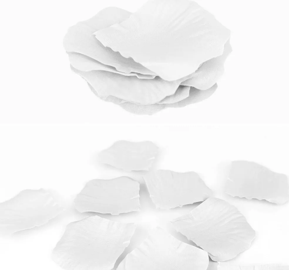 500 Pcs Exquisite White Rose Petals, Emulation Silk Rose Petals, Artificial Flower Petal