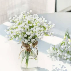 30PCS Fake Babys Breath Flowers Artificial White Flowers Gypsophila DIY Floral Bouquets Arrangement Wedding Home Decor