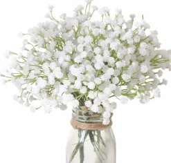 30PCS Fake Babys Breath Flowers Artificial White Flowers Gypsophila DIY Floral Bouquets Arrangement Wedding Home Decor