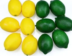 12 Pcs Fake Lemons Limes - (6 Green+6 Yellow)
