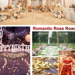 300PCS Fake Rose Petals for Romantic Night Romantic Festive Atmosphere Creation for Marriage Proposal Wedding